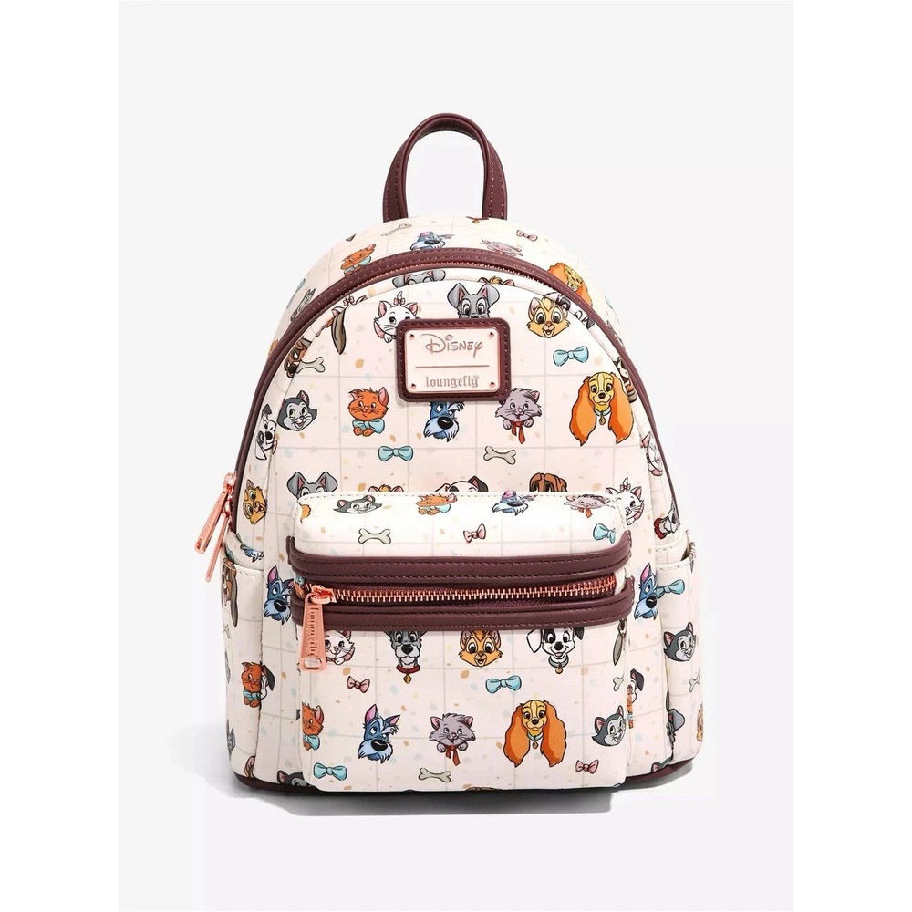 Loungefly Disney Pets Cats and Dogs All Over Checkered Mini Backpack Exclusive
